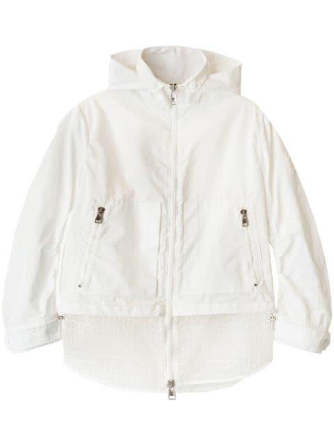 broderie-anglaise hoodied windbreaker by ERMANNO SCERVINO