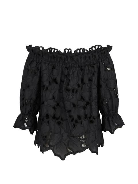 broderie-anglaise off-the-shoulder blouse by ERMANNO SCERVINO