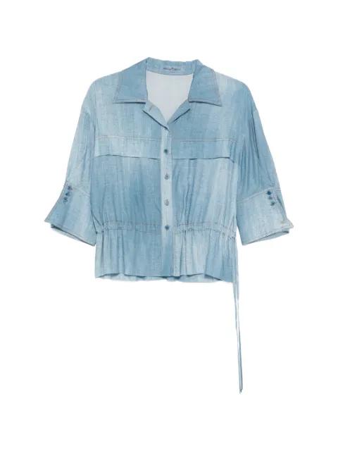 buttoned topstitched blouse by ERMANNO SCERVINO