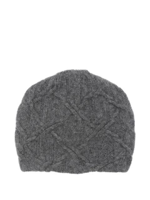 cable knit logo hat by ERMANNO SCERVINO