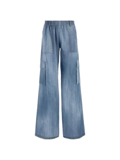 chambray cargo wide-leg jeans by ERMANNO SCERVINO