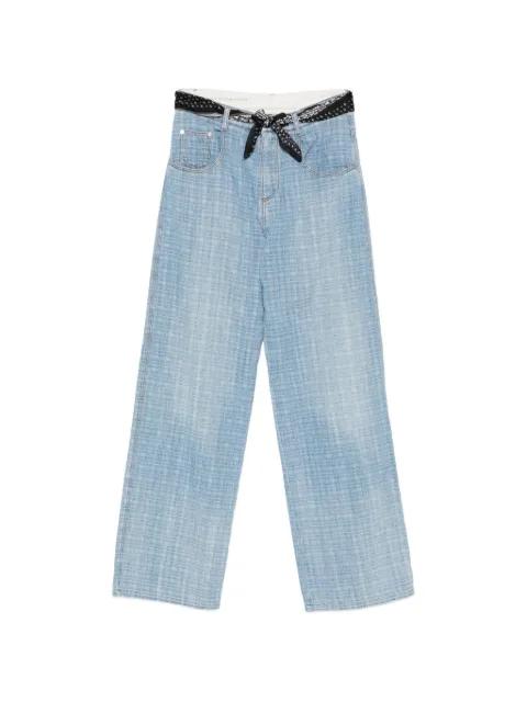 check-pattern belted jeans by ERMANNO SCERVINO