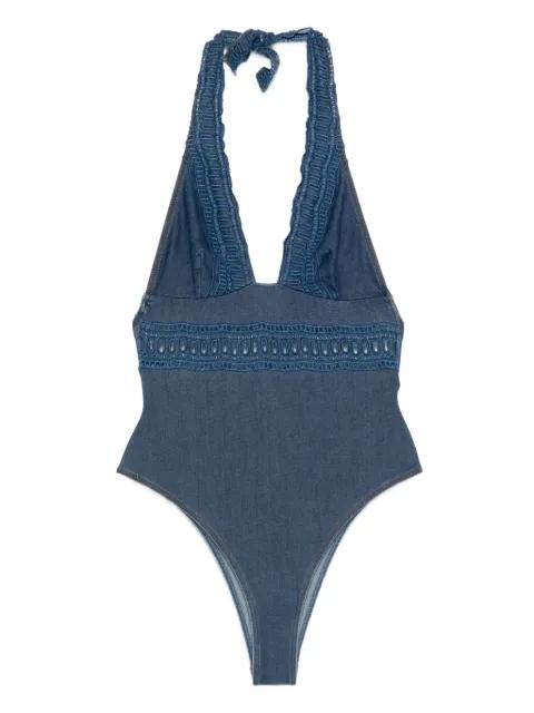 crochet-lace halter swimsuit by ERMANNO SCERVINO