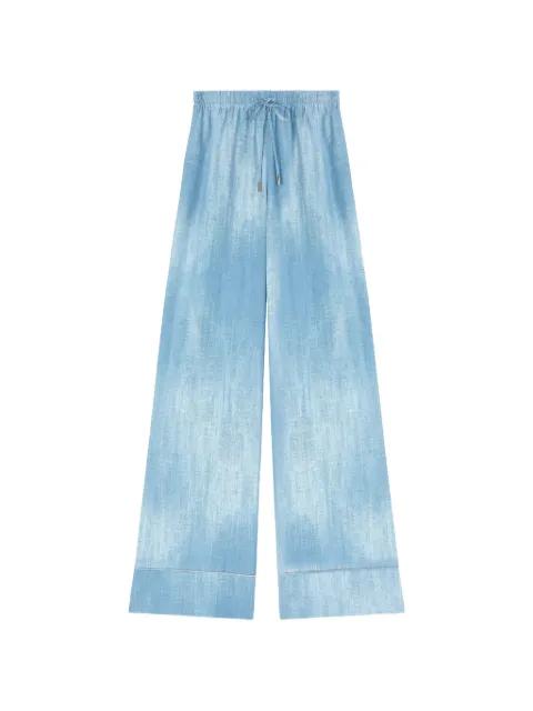 drawstring jeans print palazzo pants by ERMANNO SCERVINO