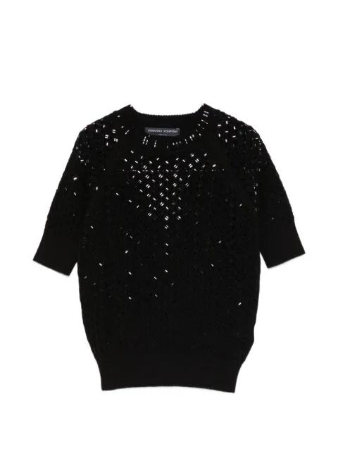 embellished short-sleeve knitted T-shirt by ERMANNO SCERVINO
