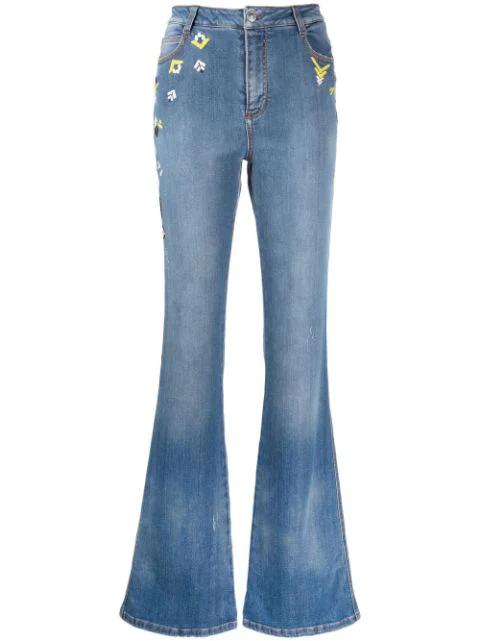 embroidered flared jeans by ERMANNO SCERVINO