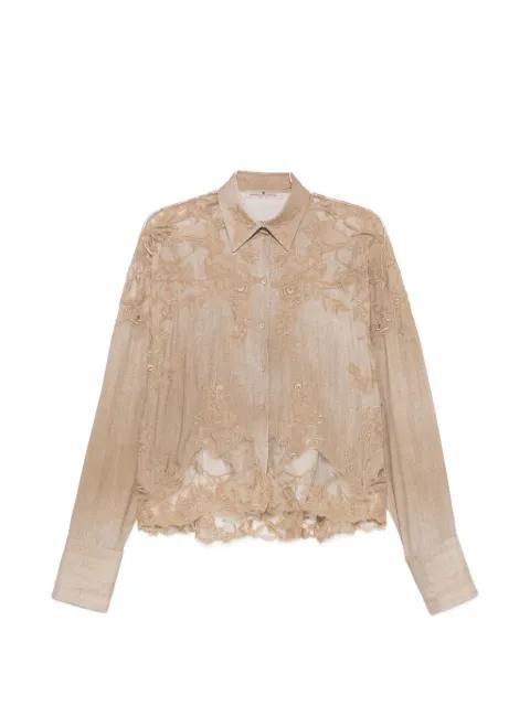 embroidered lace-detail shirt by ERMANNO SCERVINO