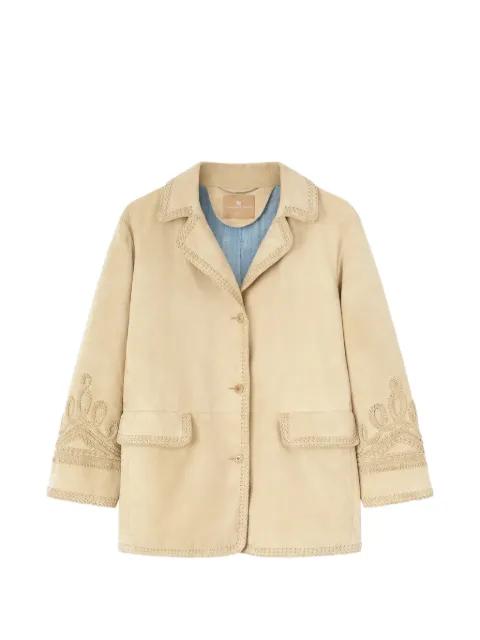 embroidery suede jacket by ERMANNO SCERVINO