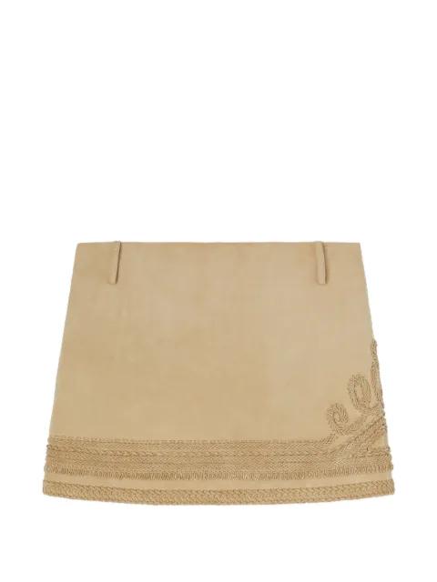 embroidery suede skirt by ERMANNO SCERVINO