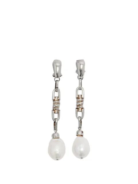 faux-pearl chain-link earrings by ERMANNO SCERVINO