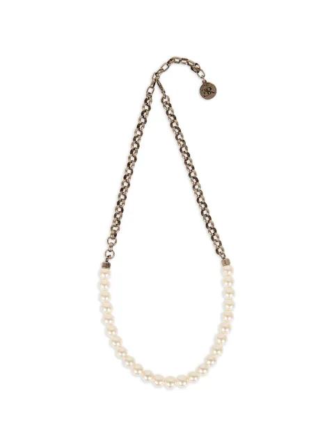 faux pearl-embellished chain-link necklace by ERMANNO SCERVINO