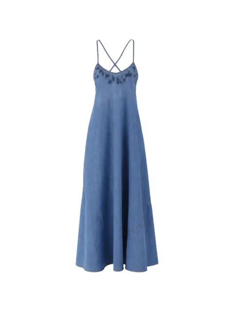 floral-appliqué cross-strap dress by ERMANNO SCERVINO
