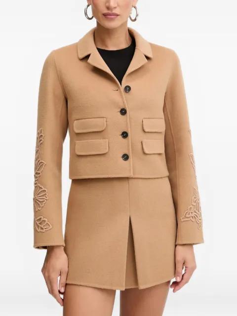 floral-appliqué fitted jacket by ERMANNO SCERVINO