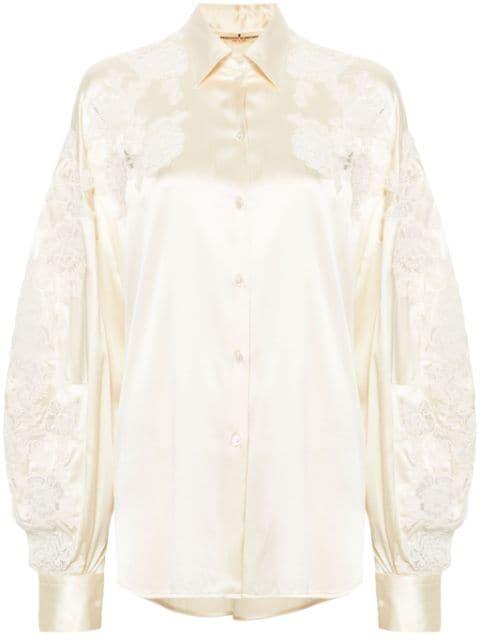 floral-appliqué shirt by ERMANNO SCERVINO