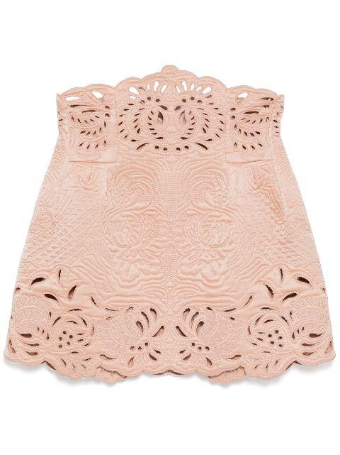 floral-embrodery high-waisted skirt by ERMANNO SCERVINO