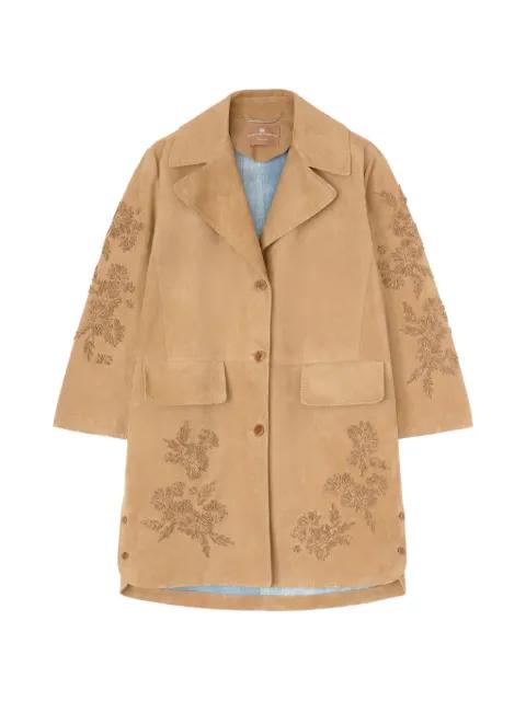 floral embroidered coat by ERMANNO SCERVINO
