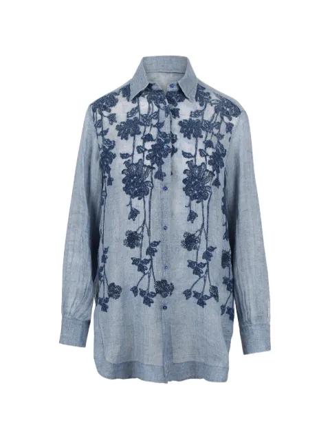 floral-embroidered long-sleeve shirt by ERMANNO SCERVINO