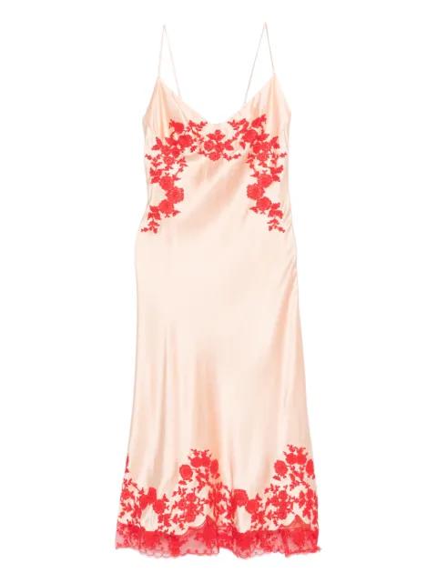 floral-embroidered midi dress by ERMANNO SCERVINO