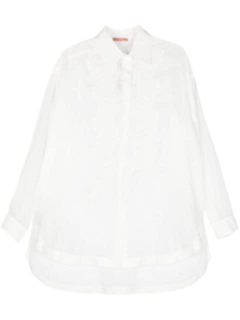 floral-embroidery poplin shirt by ERMANNO SCERVINO