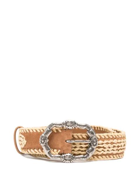 flower buckle woven belt by ERMANNO SCERVINO