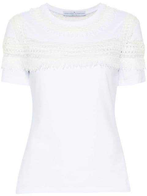 frayed cotton T-shirt by ERMANNO SCERVINO
