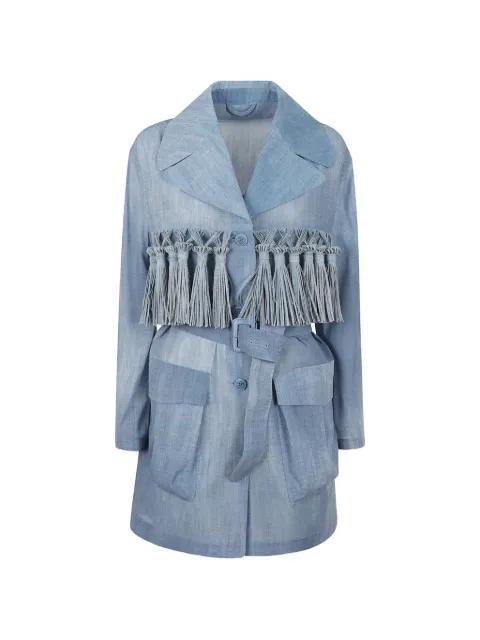 fringe-detail belted blazer by ERMANNO SCERVINO