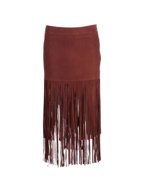 fringe-trim suede skirt by ERMANNO SCERVINO