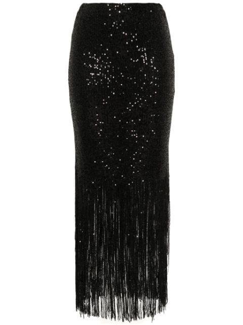 fringed sequined midi skirt by ERMANNO SCERVINO