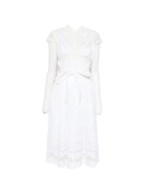 lace-details V-neck midi dress by ERMANNO SCERVINO