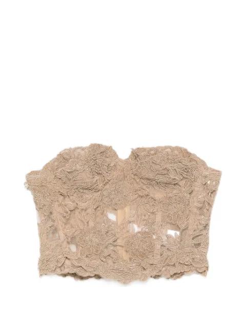 lace-embroidered strapless top by ERMANNO SCERVINO