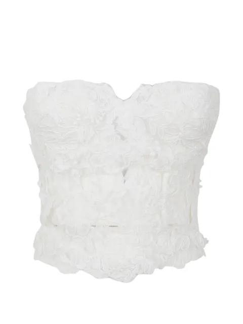 lace-embroidered strapless top by ERMANNO SCERVINO
