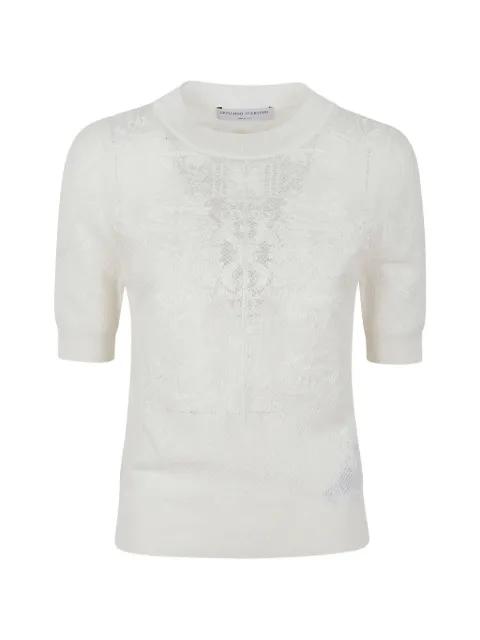 lace-knit short-sleeve sweater by ERMANNO SCERVINO