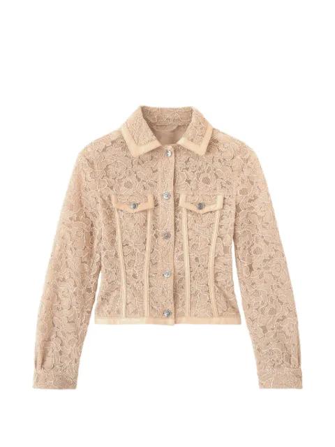 lace leather-trim jacket by ERMANNO SCERVINO