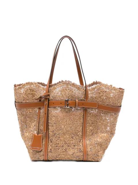 lace-overlay tote bag by ERMANNO SCERVINO