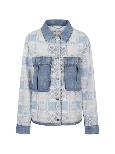 lace-panelled denim jacket by ERMANNO SCERVINO