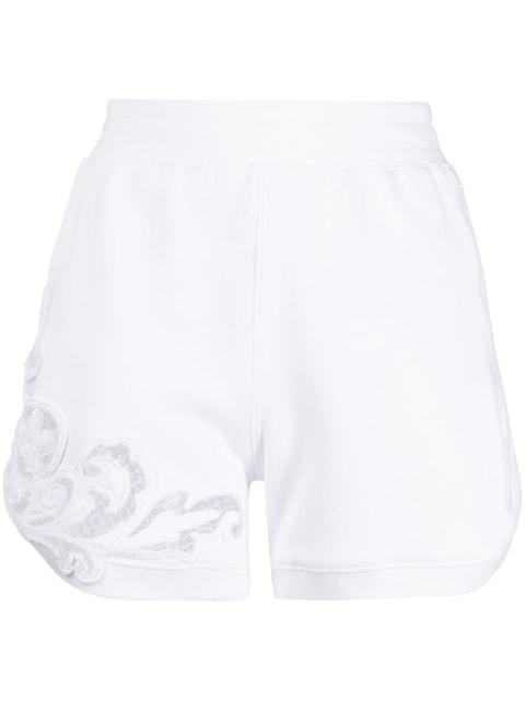 lace-trim high-waisted shorts by ERMANNO SCERVINO