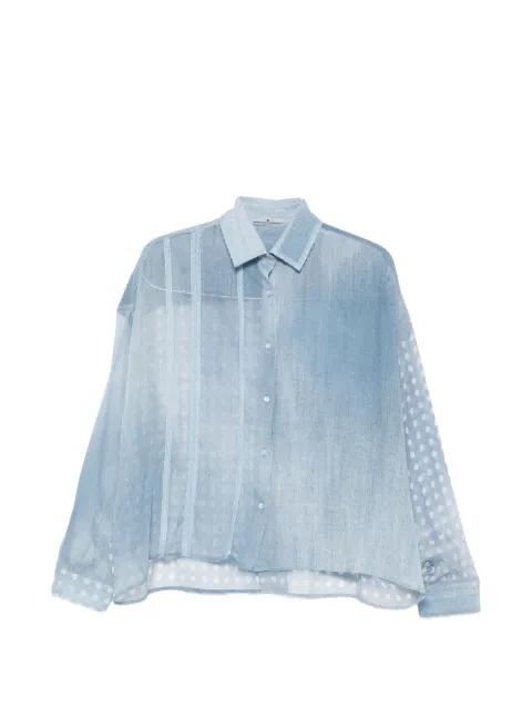 lace-trim polka-dot shirt by ERMANNO SCERVINO