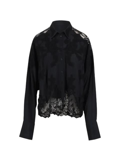 lace-trimmed embroidered shirt by ERMANNO SCERVINO