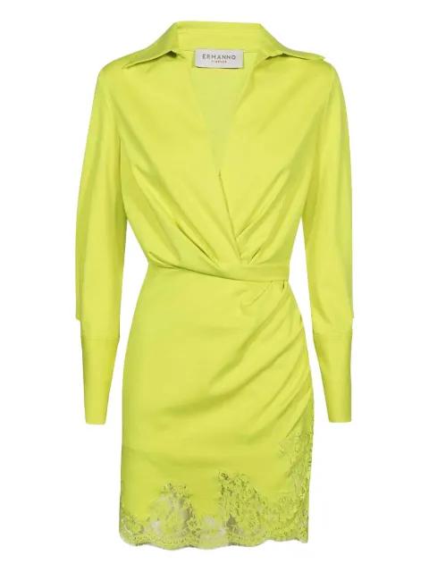 lace-trimmed mini shirt dress by ERMANNO SCERVINO