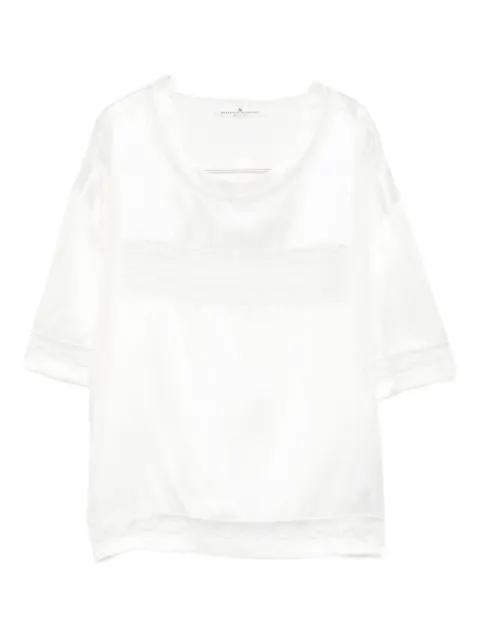 lace-trimmed silk top by ERMANNO SCERVINO