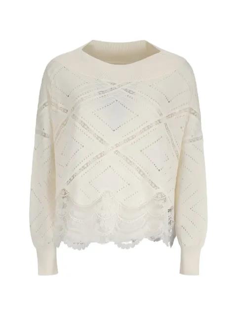 lace-trimmed sweater by ERMANNO SCERVINO
