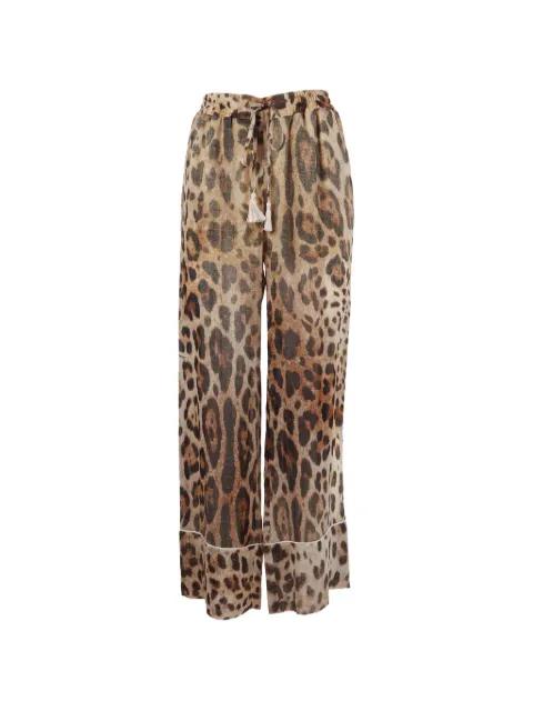 leopard-print drawstring-waist trousers by ERMANNO SCERVINO