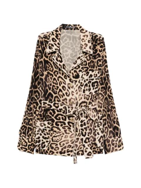 leopard-print tie jacket by ERMANNO SCERVINO