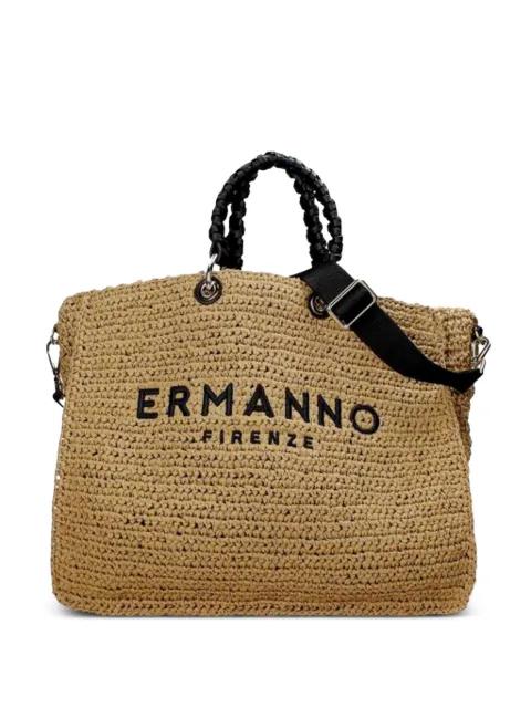 logo-embroidered tote bag by ERMANNO SCERVINO