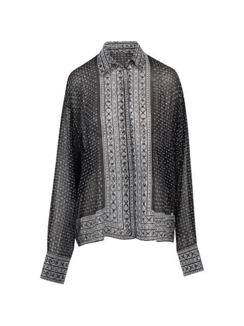 patterned sheer shirt by ERMANNO SCERVINO