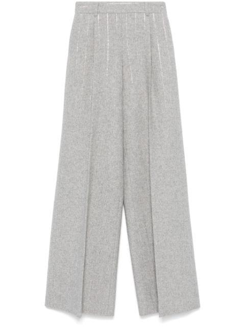 pinstriped bootcut trousers by ERMANNO SCERVINO