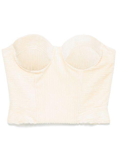 ribbed velvet bustier top by ERMANNO SCERVINO