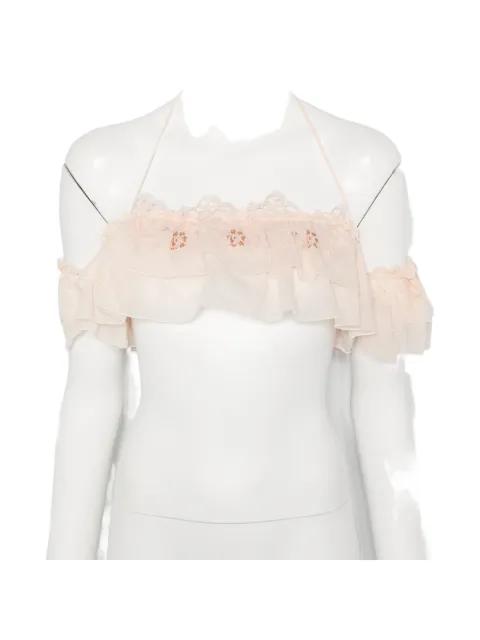ruffled lace-trim blouse by ERMANNO SCERVINO