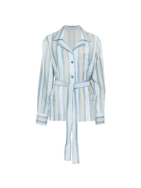 striped belted jacket by ERMANNO SCERVINO