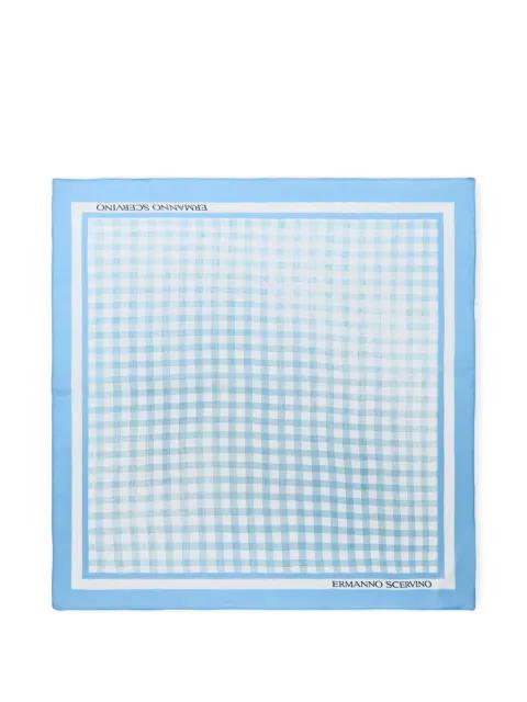 vichy print square silk stole by ERMANNO SCERVINO